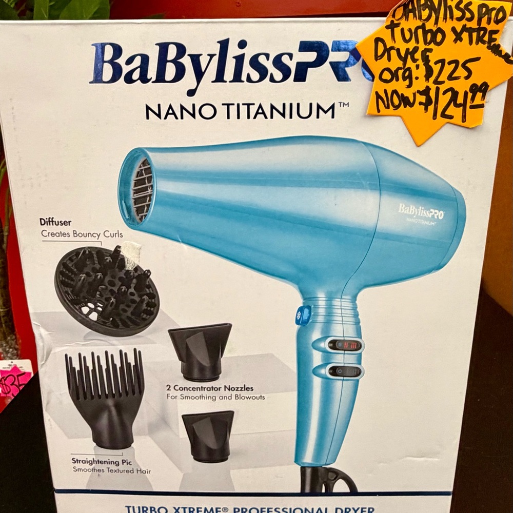 BaBylissPRO Nano Titanium Turbo Xtreme Hair Dryer - Blue